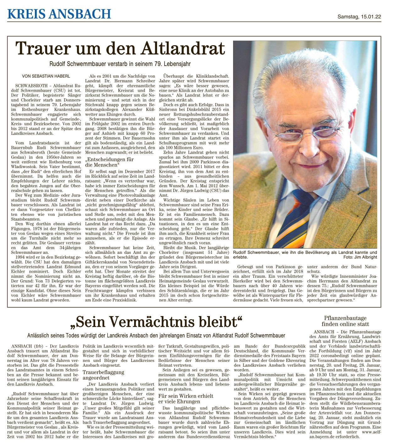  Frnkische Landeszeitung, Samstag, 15.01.2022