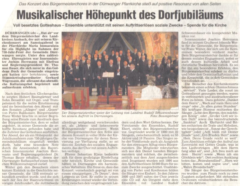 Frnkische Landeszeitung 23. April 2008