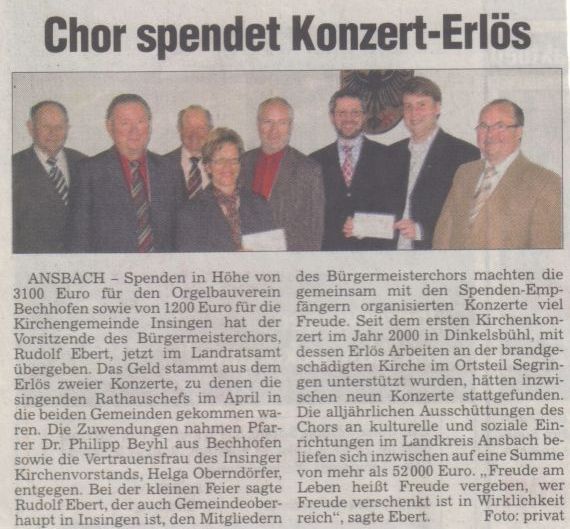 Frnkische Landeszeitung 01. Mai 2009