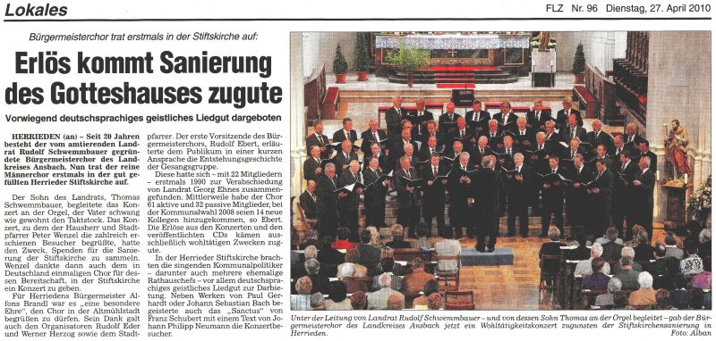Frnkische Landeszeitung 27. April 2010